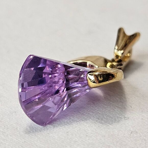 Amethyst and Gold Pendant, Unique and rare - Picture 6 of 7